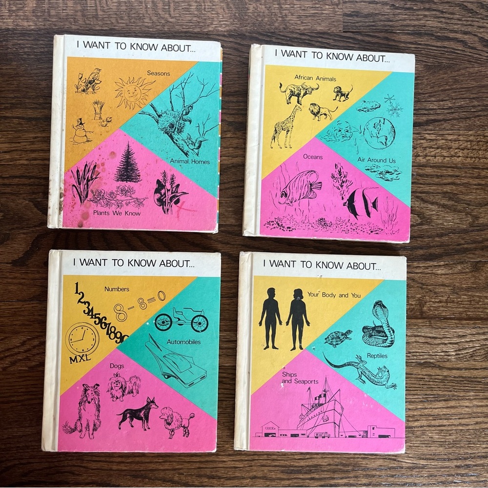 I Want to Know About book series #3, 4, 10, 13 Seasons, Oceans, Dogs, Reptiles